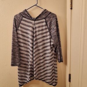 Hoodie Casual Striped Lightweight Sweatshirt Top